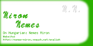 miron nemes business card